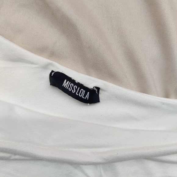 Miss Lola One arm white crop top - Picture 2 of 2